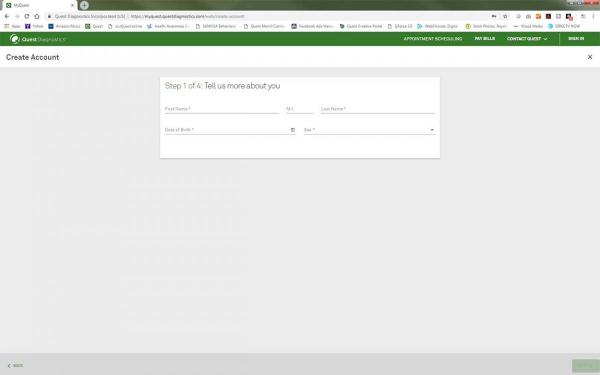 MyQuest Account Creation Step 3