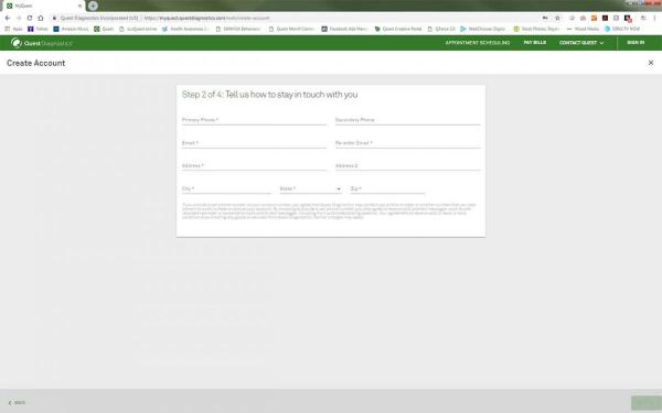 MyQuest Account Creation Step 4