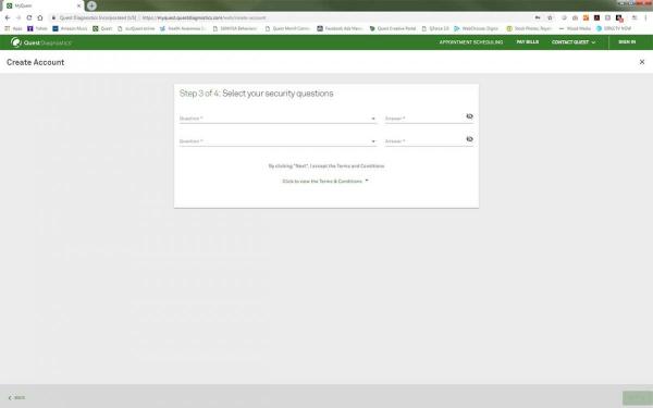MyQuest Account Creation Step 5